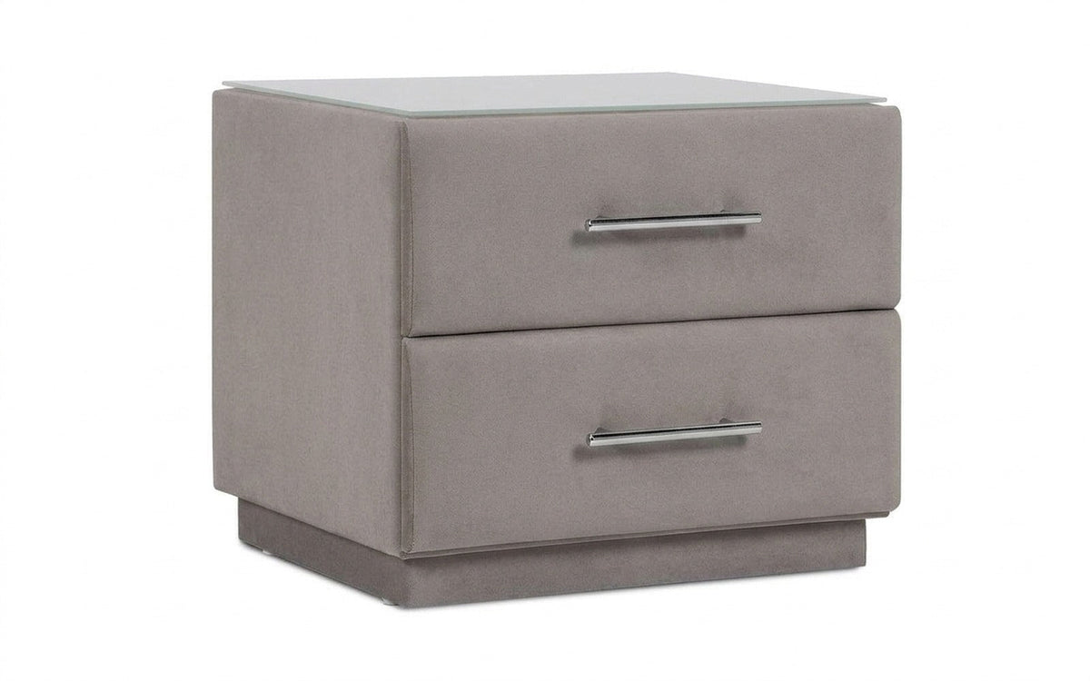 Marco nightstand in Casanova Grey fabric, product photo on white background