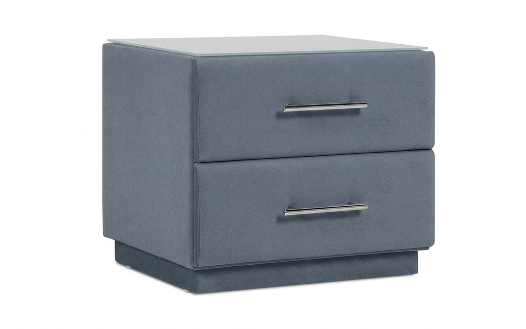 Marco nightstand in Casanova Ice fabric, product photo on white background