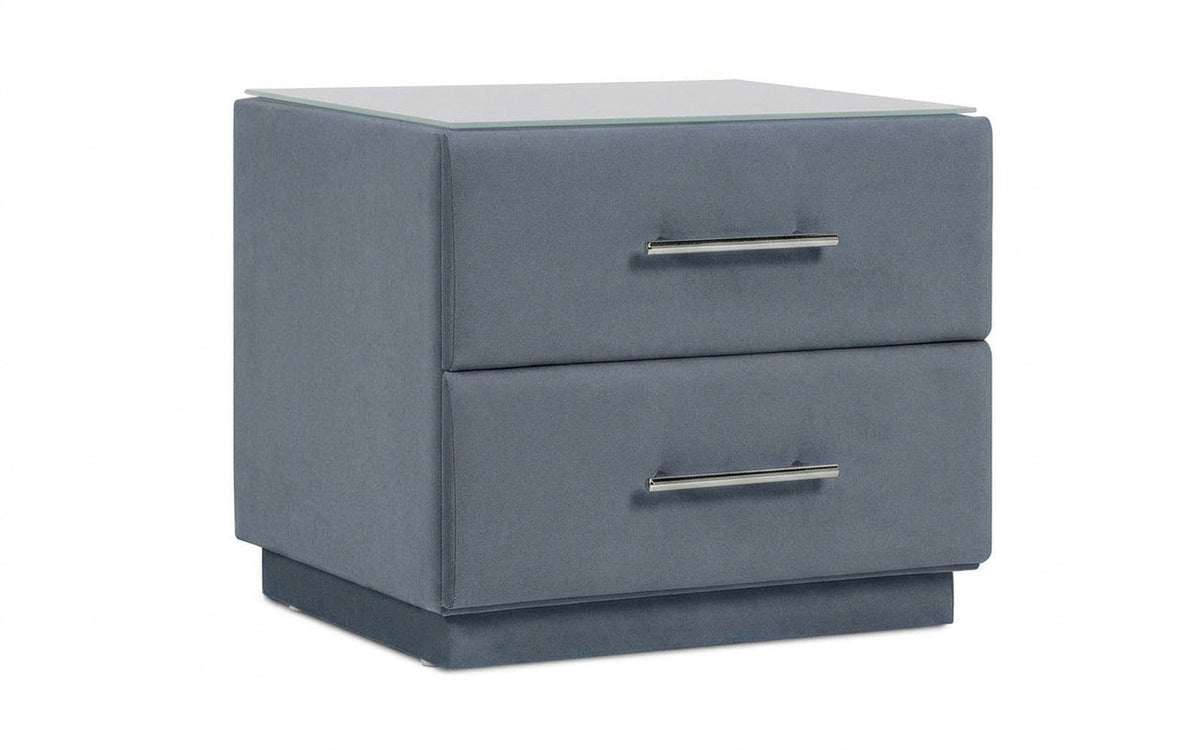 Marco nightstand in Casanova Ice fabric, product photo on white background