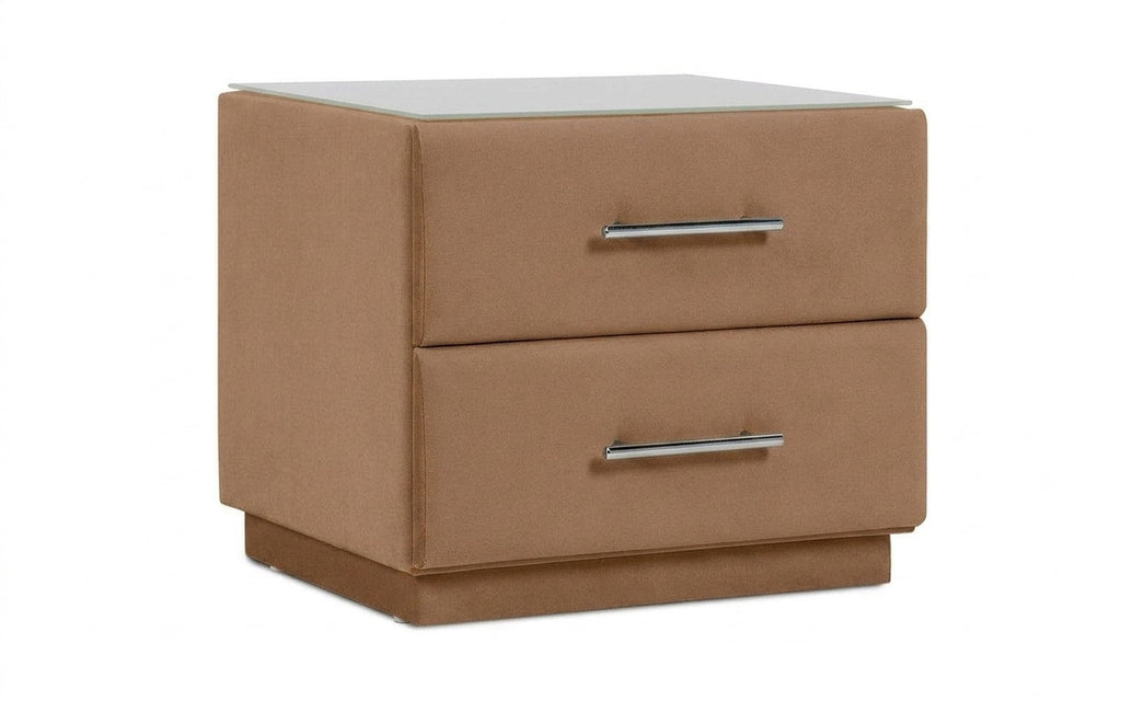 Marco nightstand in Casanova Stone fabric, product photo on white background
