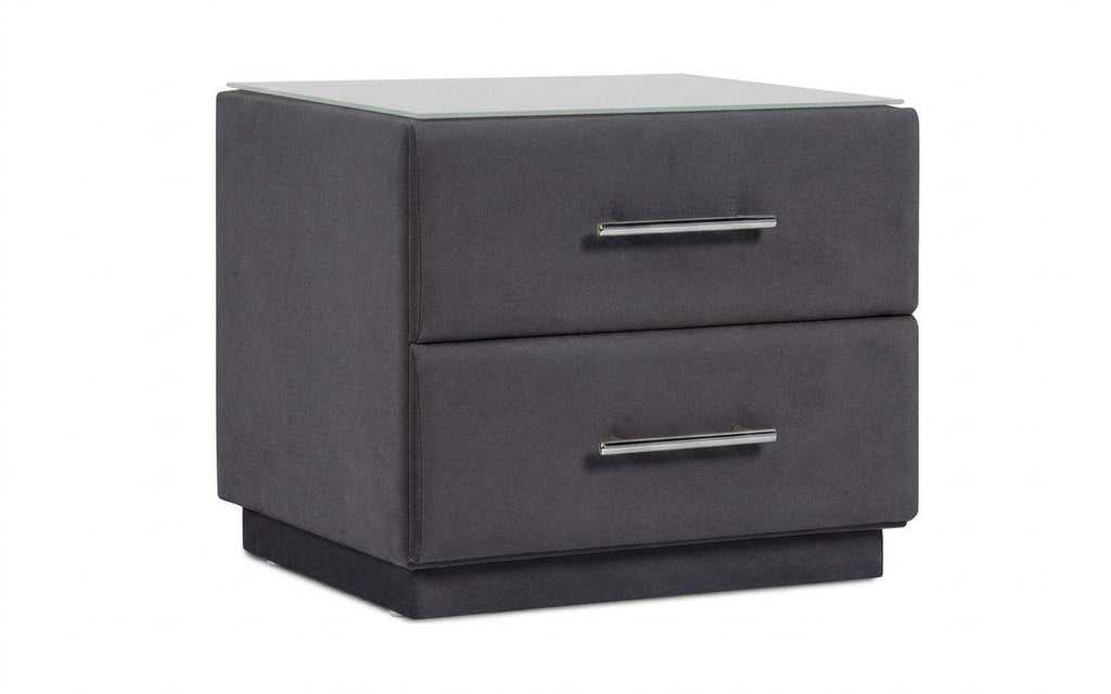 Marco nightstand in Galaktika Blue fabric, product photo on white background