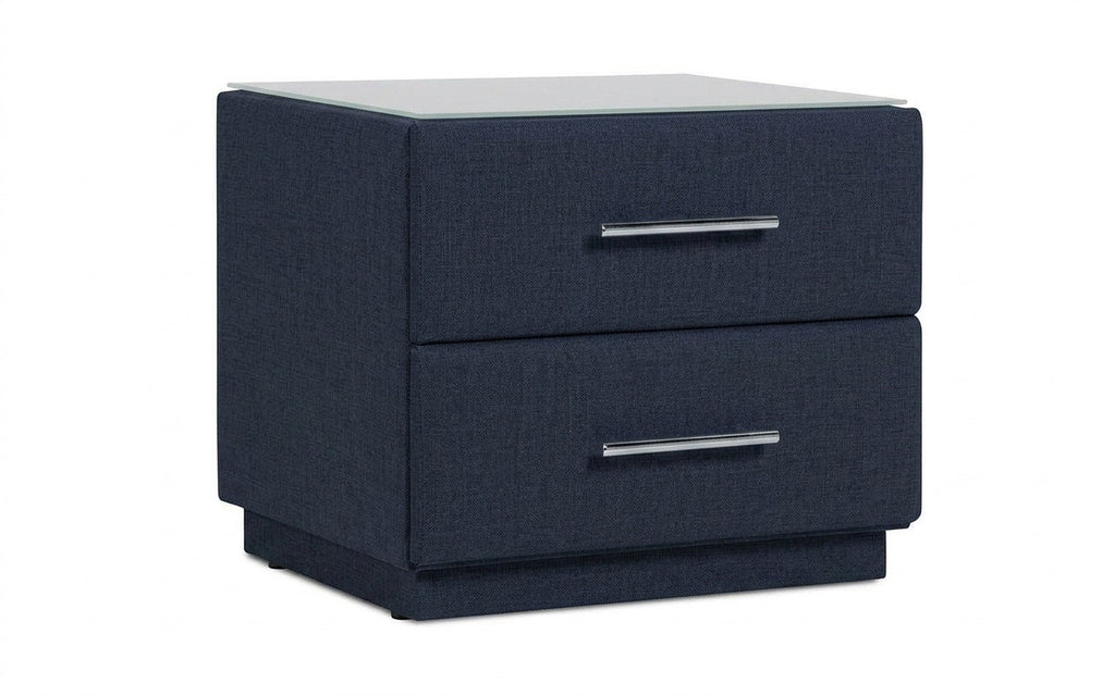 Marco nightstand in Lidot Blue fabric, product photo on white background