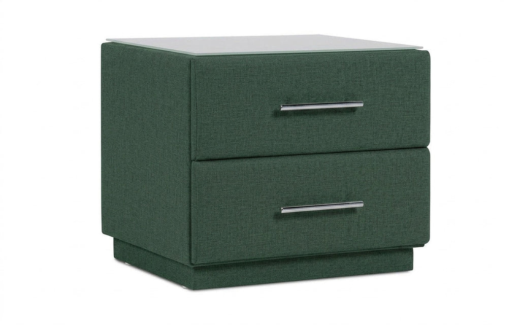 Marco nightstand in Lidot Green fabric, product photo on white background