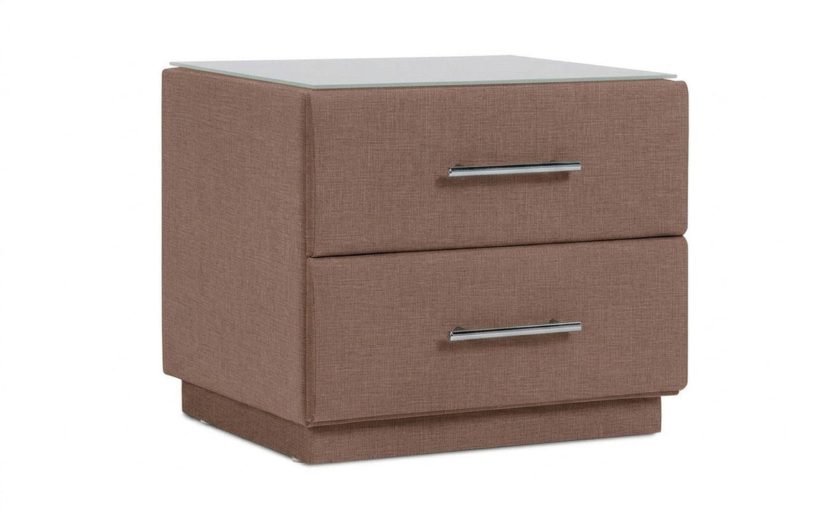 Marco nightstand in Lidot Lilac fabric, product photo on white background