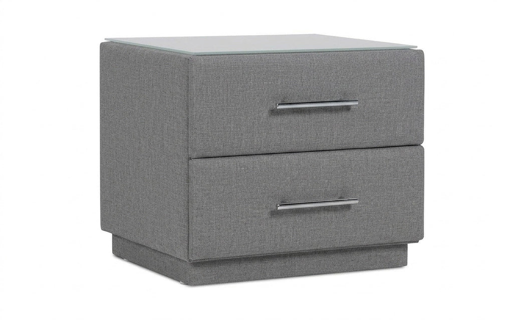 Marco nightstand in Lidot Silver fabric, product photo on white background