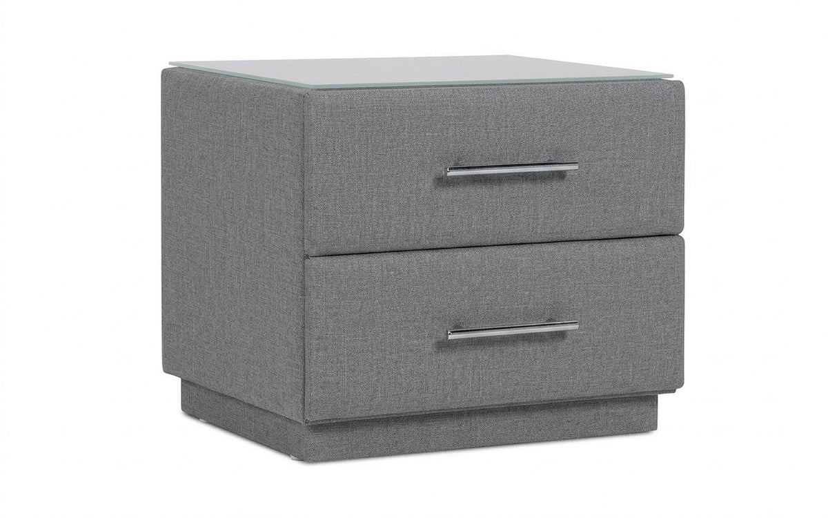 Marco nightstand in Lidot Silver fabric, product photo on white background