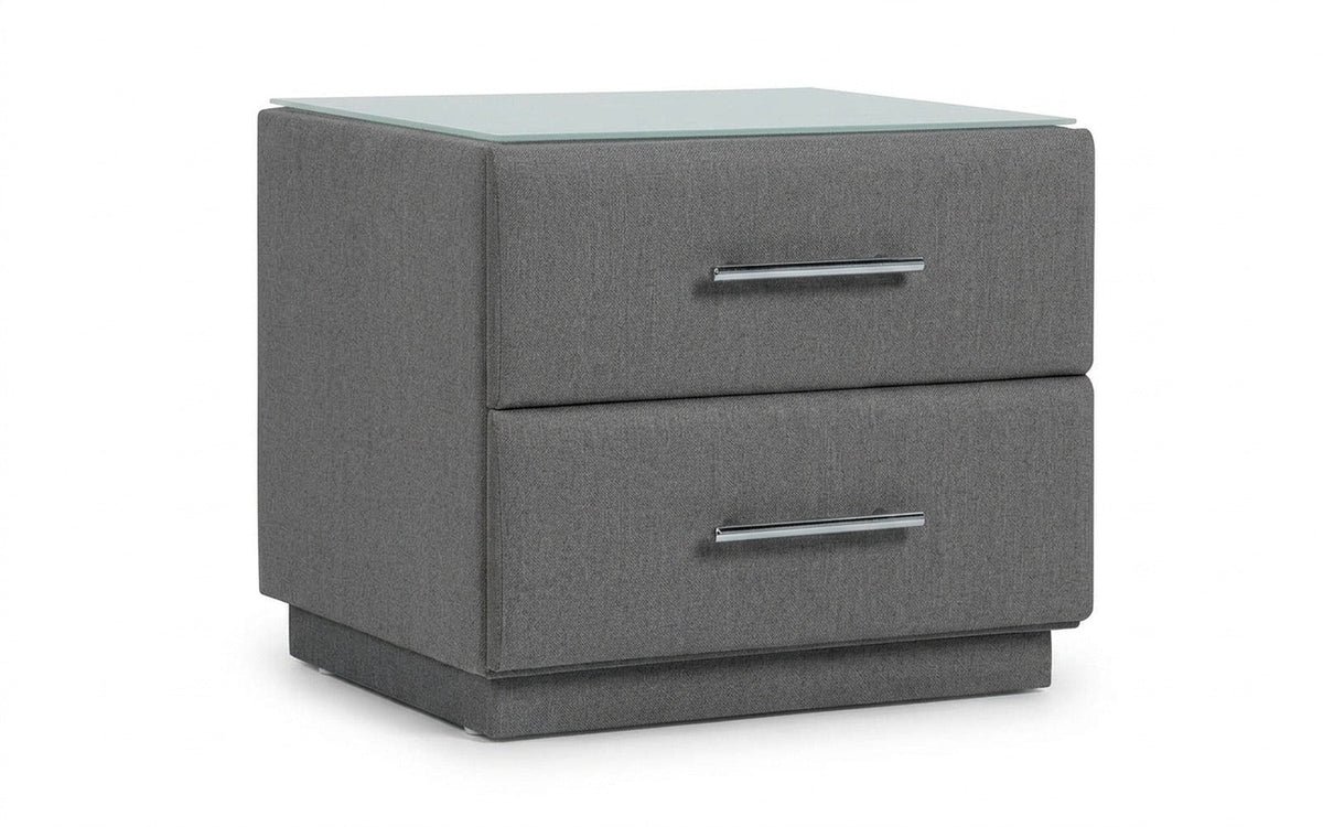 Marco nightstand in Prime Dark fabric, product photo on white background