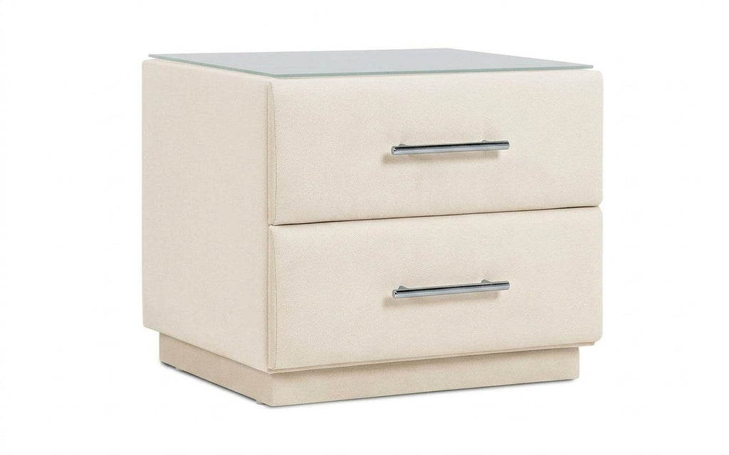 Marco nightstand in Prime White fabric, product photo on white background