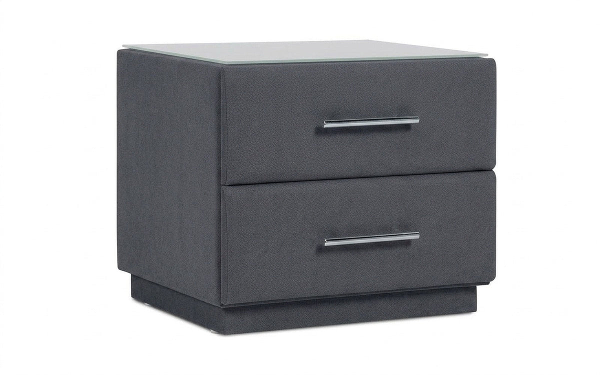 Marco nightstand in Shammy Frosty fabric, product photo on white background