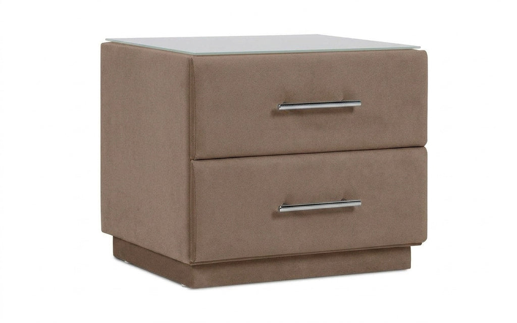 Marco nightstand in Shammy Terra fabric, product photo on white background