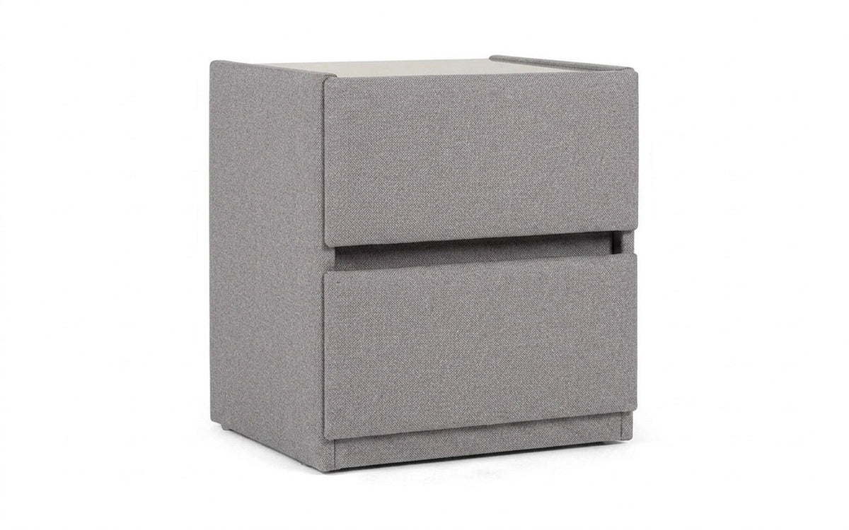 Oscar nightstand in Aura 03 fabric, product photo on white background