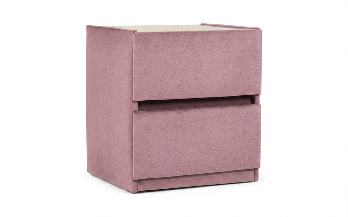 Oscar nightstand in Aura 06 fabric, product photo on white background