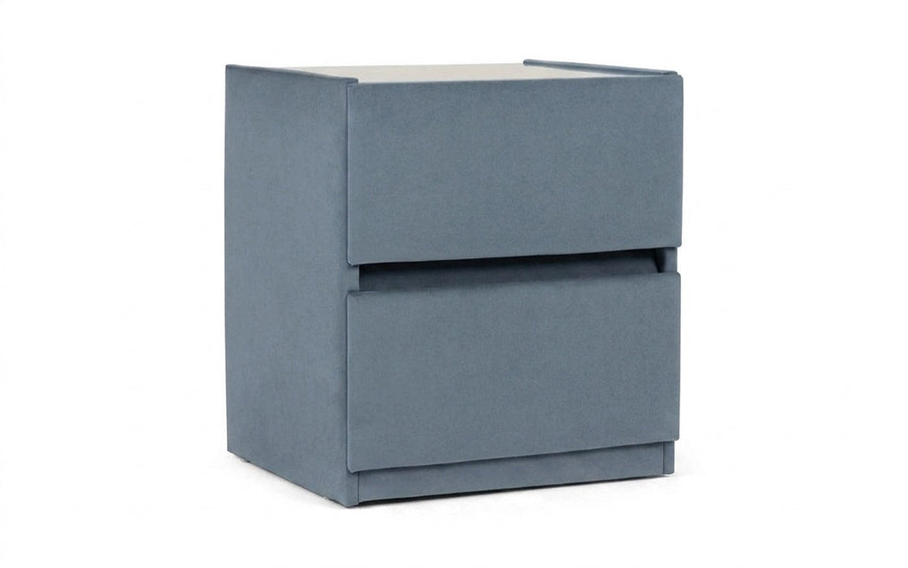 Oscar nightstand in Casanova Ice fabric, product photo on white background