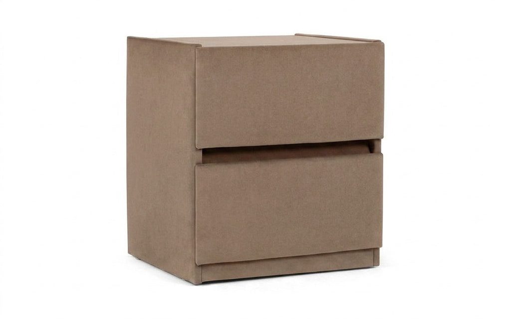 Oscar nightstand in Galaktika Beige fabric, product photo on white background