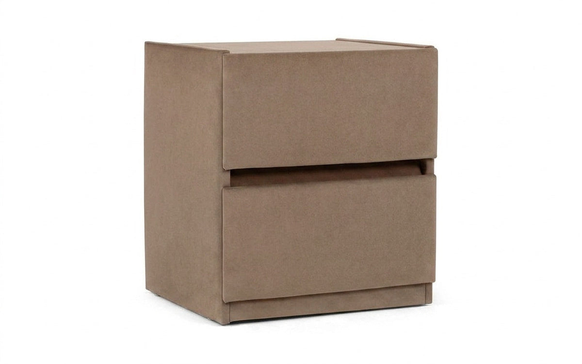 Oscar nightstand in Galaktika Beige fabric, product photo on white background