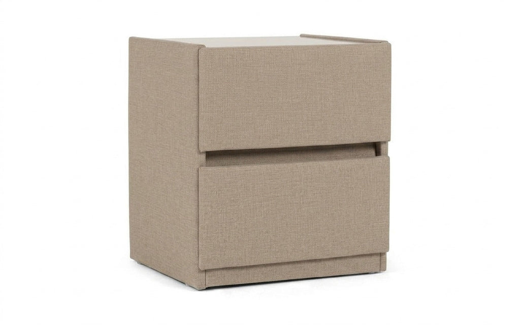 Oscar nightstand in Lidot Beige fabric, product photo on white background