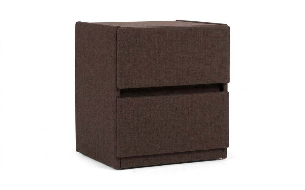 Oscar nightstand in Lidot Brown fabric, product photo on white background