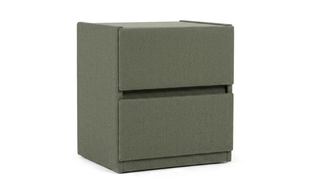 Oscar nightstand in Rokky Grass fabric, product photo on white background