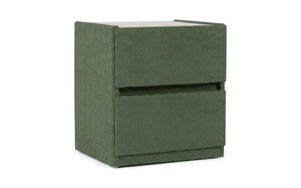 Oscar nightstand in Royal I Field fabric, product photo on white background
