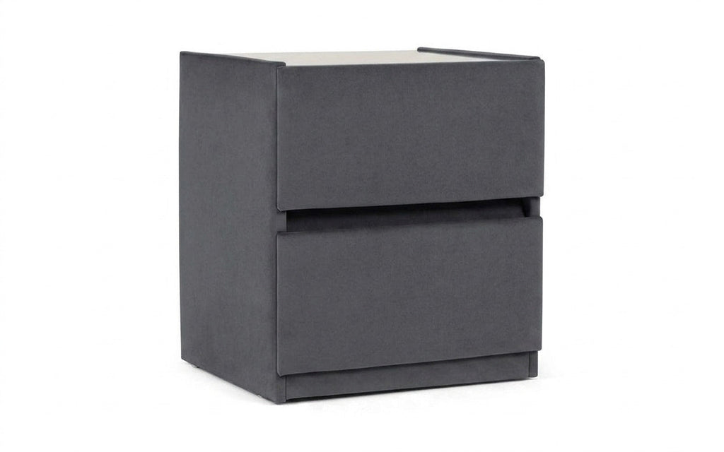Oscar nightstand in Shammy Frosty fabric, product photo on white background