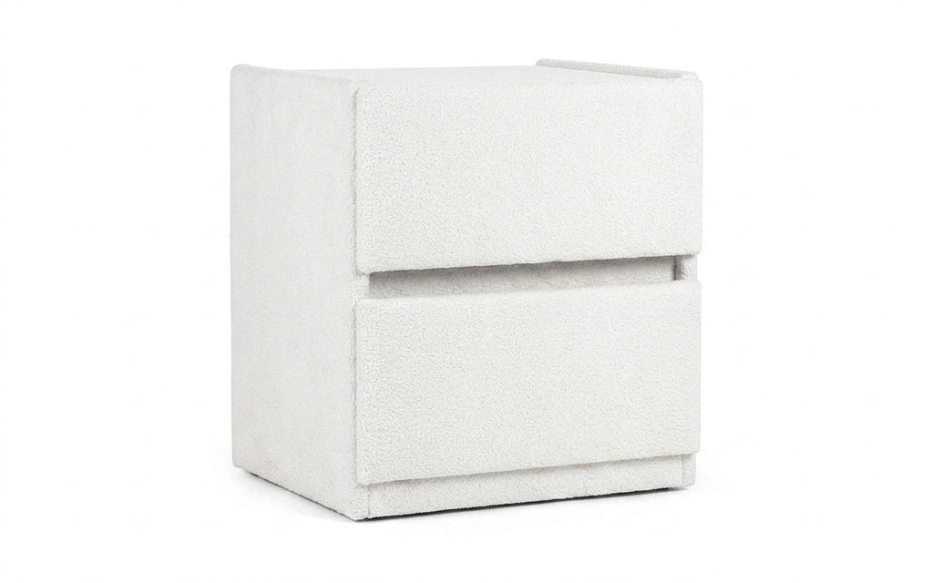 Oscar nightstand in Soul 000 fabric, product photo on white background