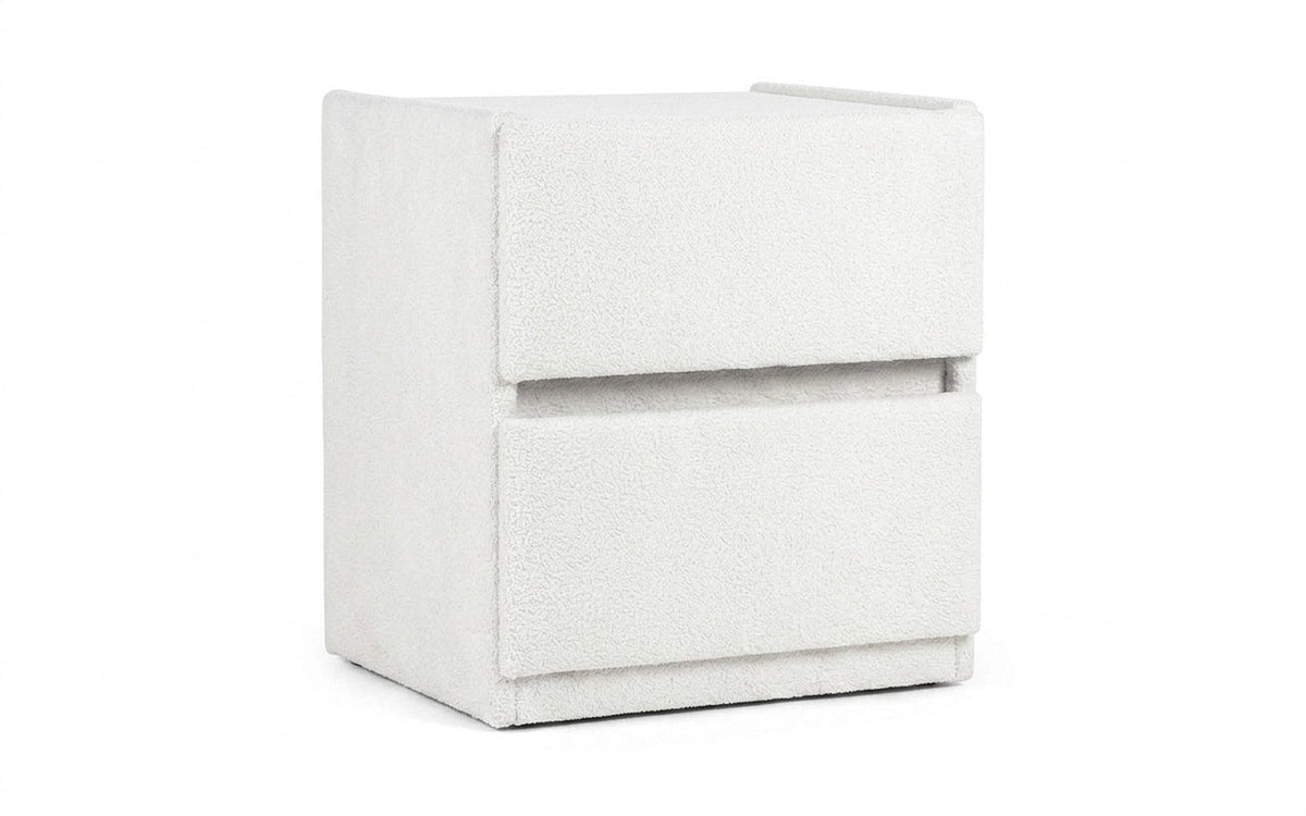 Oscar nightstand in Soul 000 fabric, product photo on white background