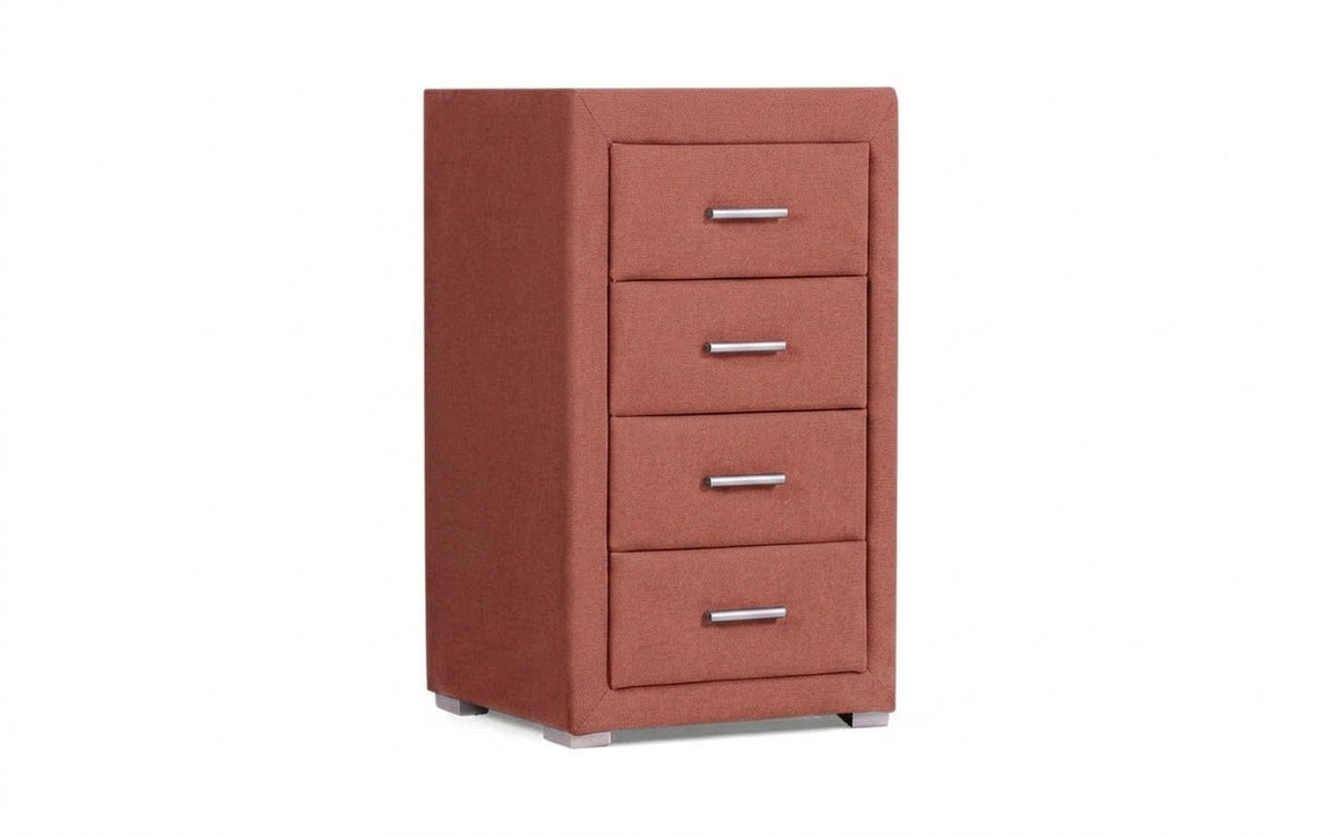 Richmond nightstand in Casanova Marsala fabric, product photo on white background
