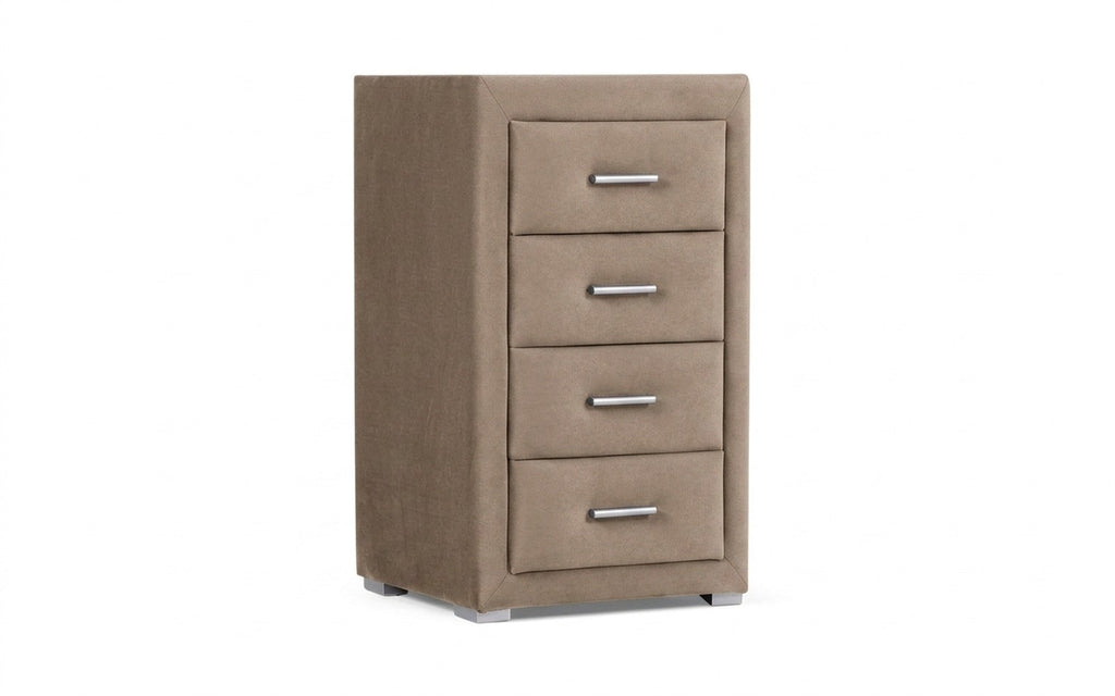 Richmond nightstand in Galaktika Beige fabric, product photo on white background
