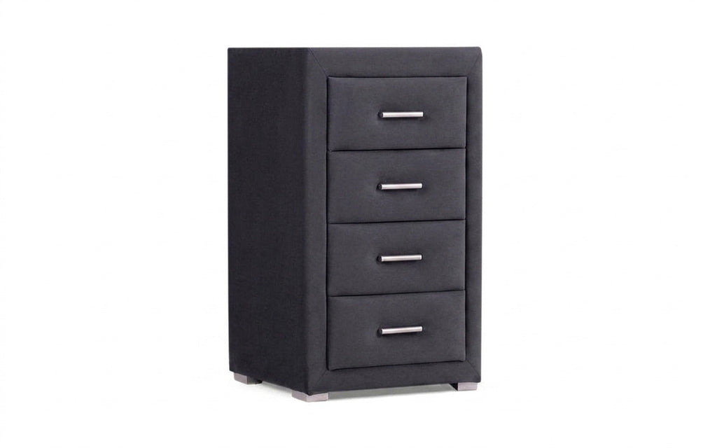 Richmond nightstand in Galaktika Blue fabric, product photo on white background