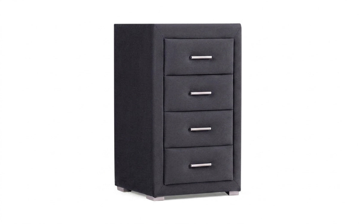 Richmond nightstand in Galaktika Blue fabric, product photo on white background