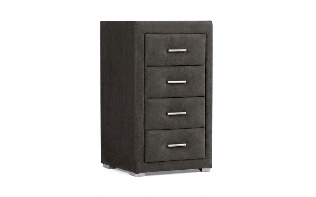 Richmond nightstand in Galaktika Grey fabric, product photo on white background