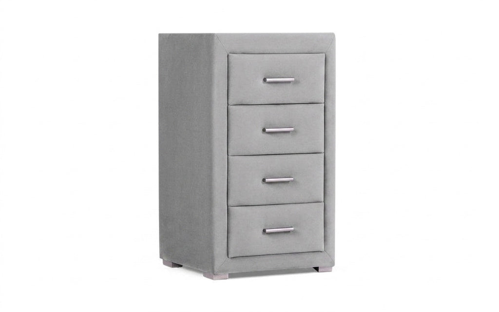 Richmond nightstand in Prime Grey fabric, product photo on white background
