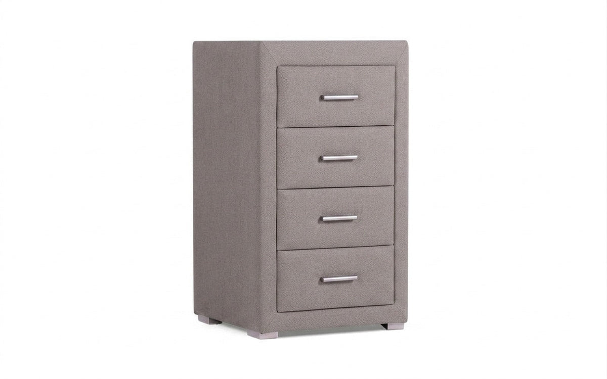 Richmond nightstand in Shammy Foggy fabric, product photo on white background