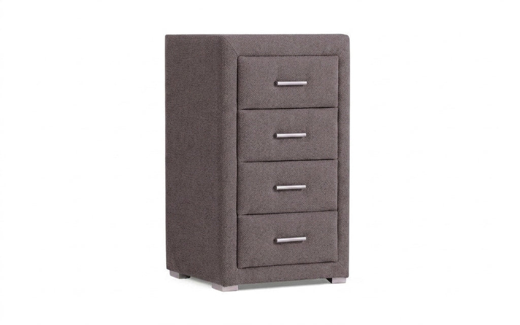 Richmond nightstand in Shammy Smoky fabric, product photo on white background