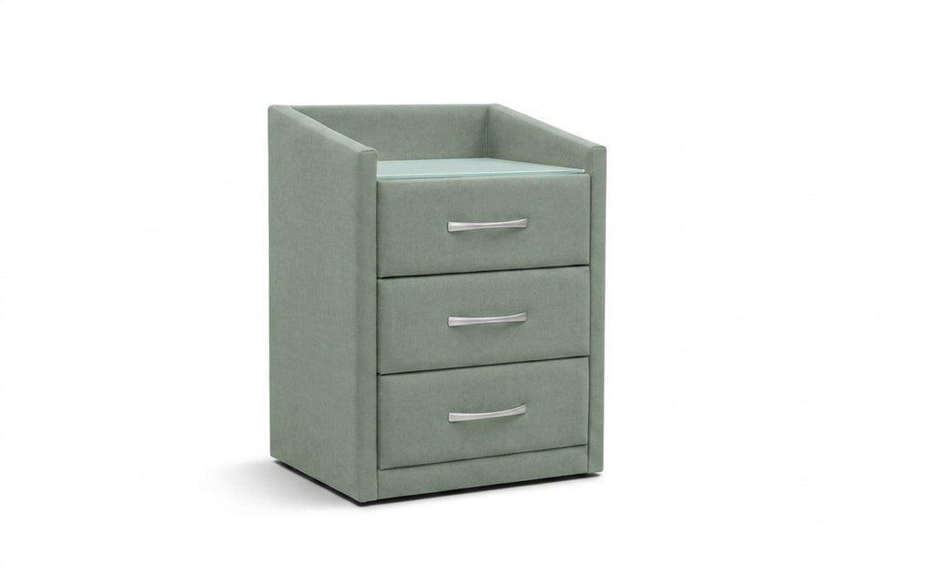 Teffi nightstand in Casanova Celadon fabric, product photo on white background