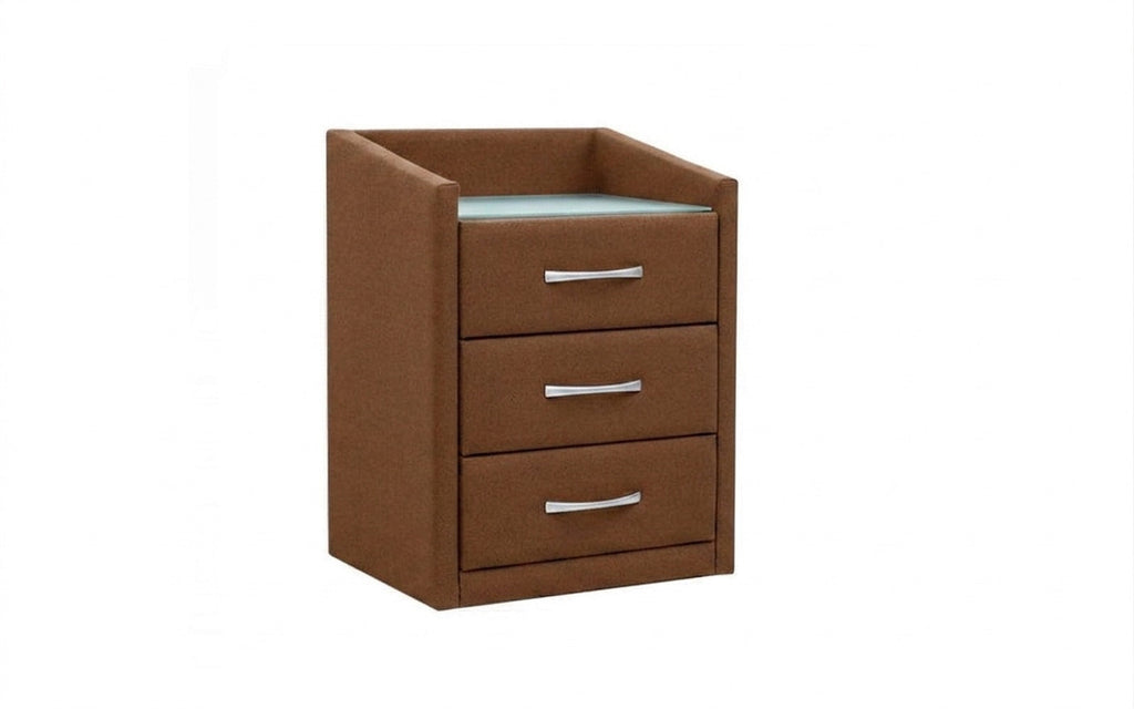 Teffi nightstand in Casanova Desert fabric, product photo on white background