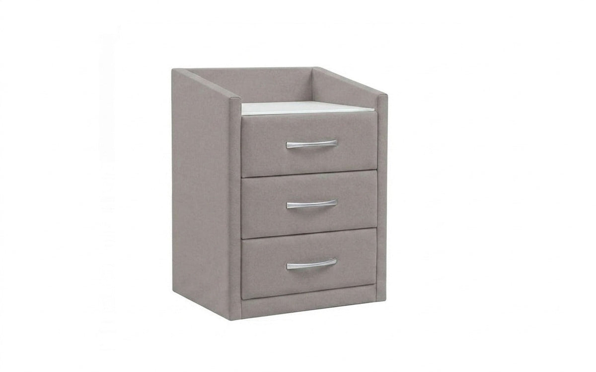 Teffi nightstand in Casanova Grey fabric, product photo on white background