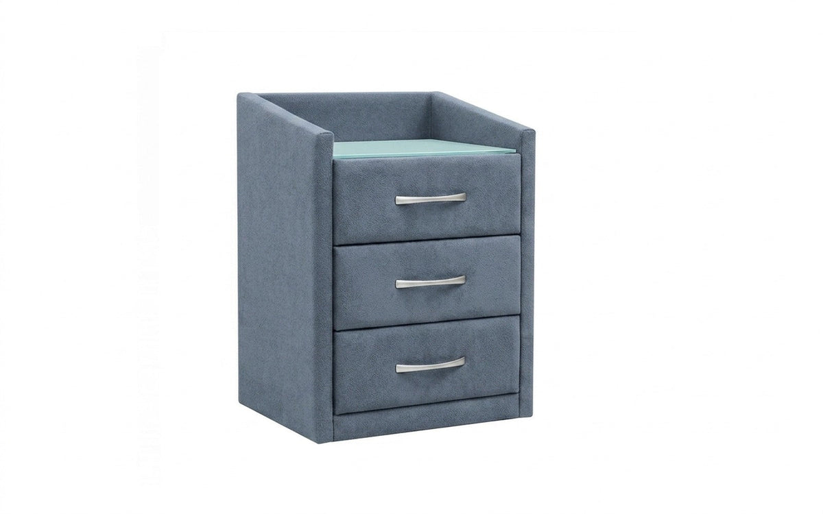 Teffi nightstand in Casanova Ice fabric, product photo on white background