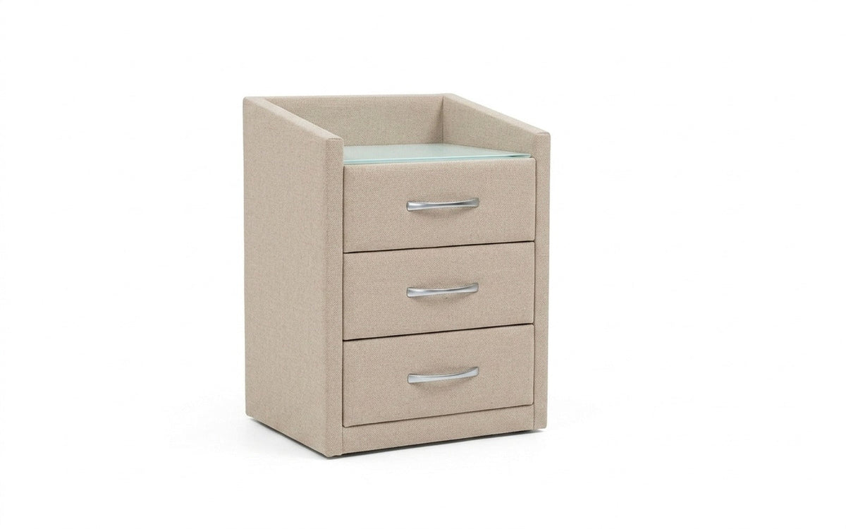 Teffi nightstand in Dumont 02 fabric, product photo on white background