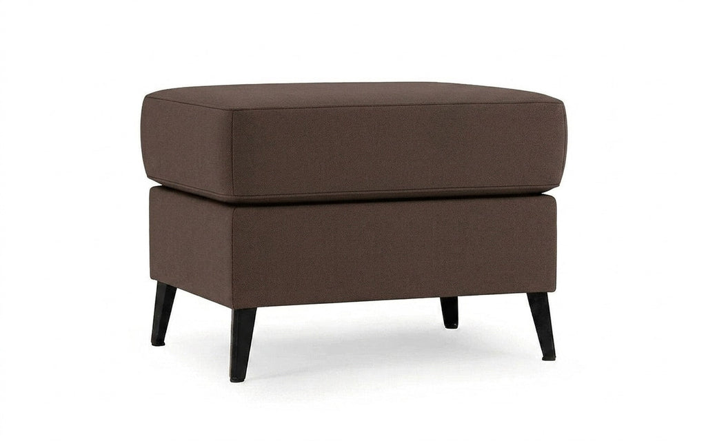 Laguna pouf in Casanova Chocolate fabric, product photo on white background