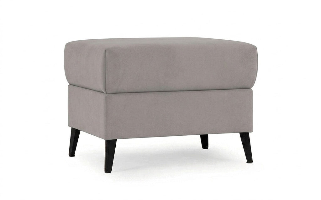 Laguna pouf in Casanova Grey fabric, product photo on white background