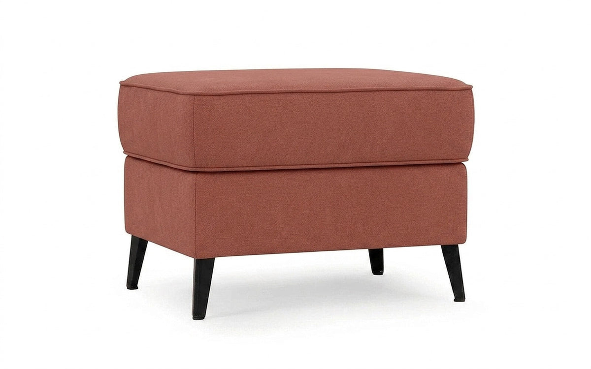 Laguna pouf in Casanova Marsala fabric, product photo on white background