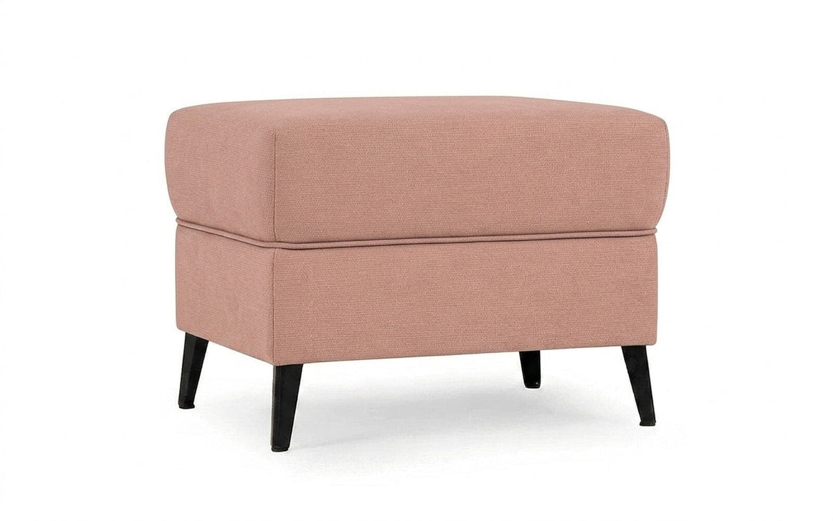 Laguna pouf in Casanova Pudra fabric, product photo on white background