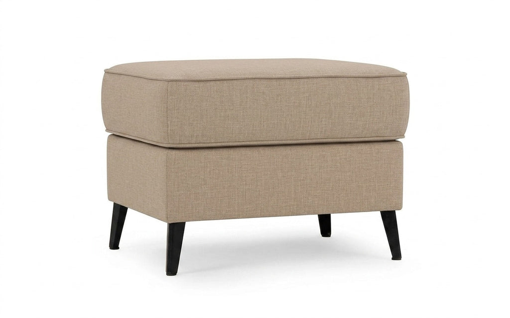 Laguna pouf in Lidot Beige fabric, product photo on white background