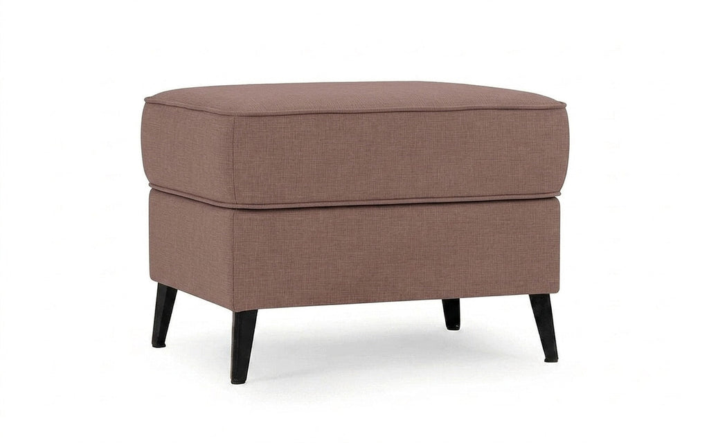 Laguna pouf in Lidot Lilac fabric, product photo on white background