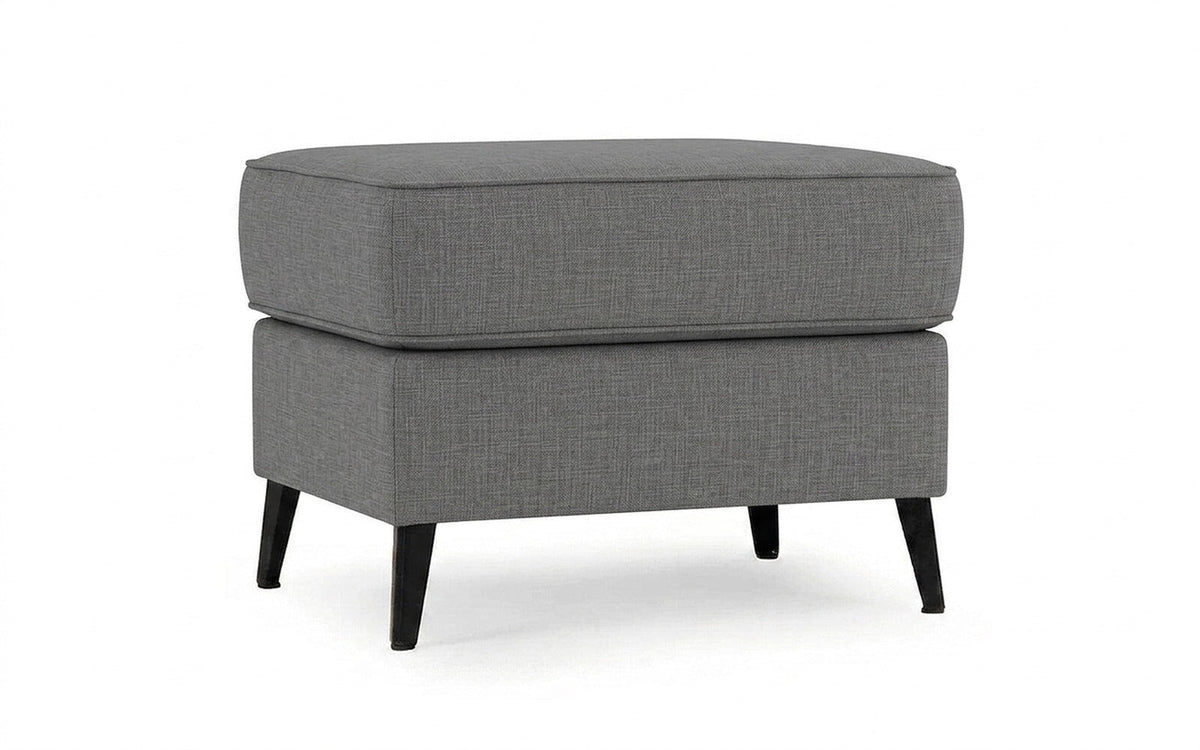 Laguna pouf in Lidot Silver fabric, product photo on white background