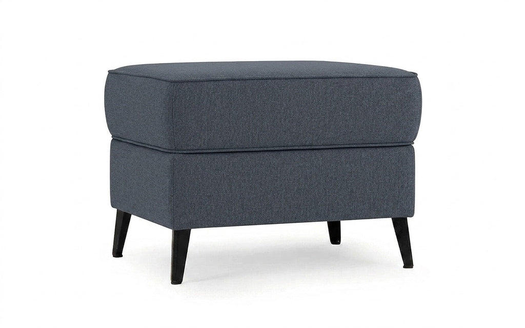 Laguna pouf in Prime Blue fabric, product photo on white background